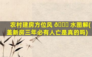 农村建房方位风 🐛 水图解(盖新房三年必有人亡是真的吗)